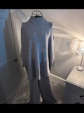2 Piece Grey Knit Set